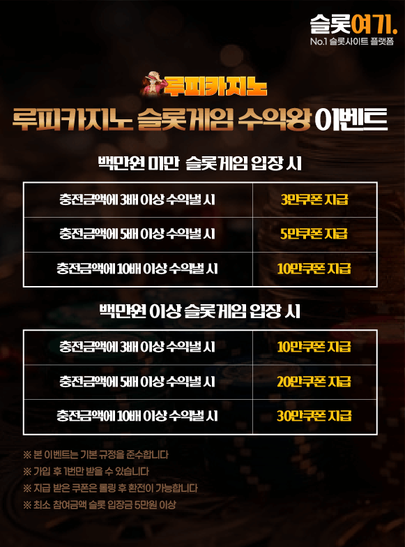 슬롯게임 수익왕 이벤트