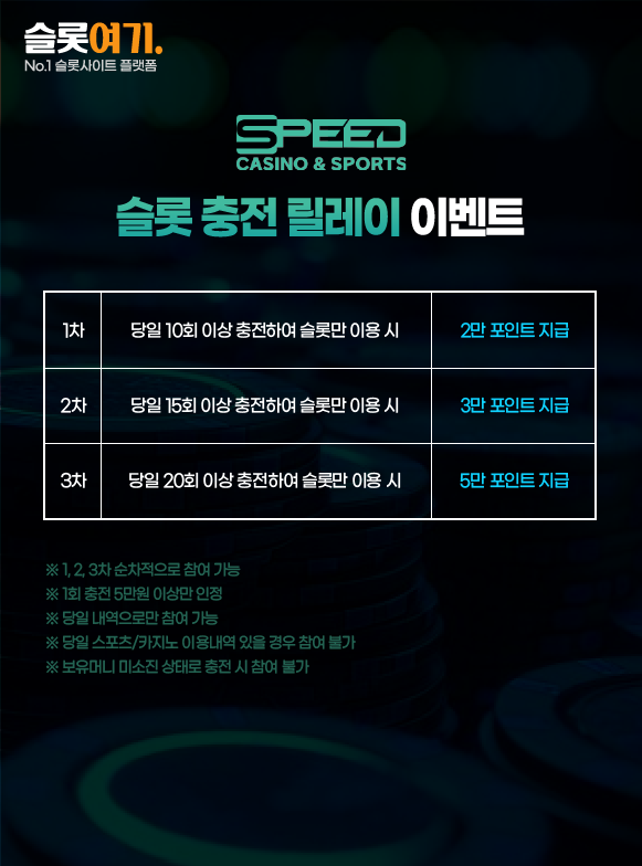 슬롯 충전 릴레이 이벤트 안내 이미지